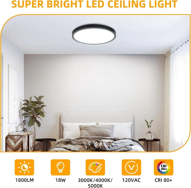 Alt view image 3 of 7 - Hlite 9 Inch LED Flush Mount Ceiling Light,1800LM,6 Pack,3CCT