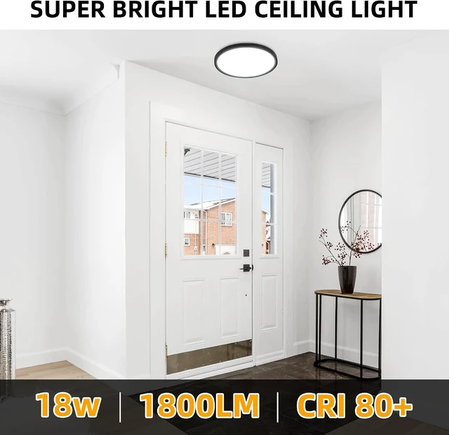 Alt view image 7 of 7 - Hlite 9 Inch LED Flush Mount Ceiling Light,1800LM,6 Pack,3CCT