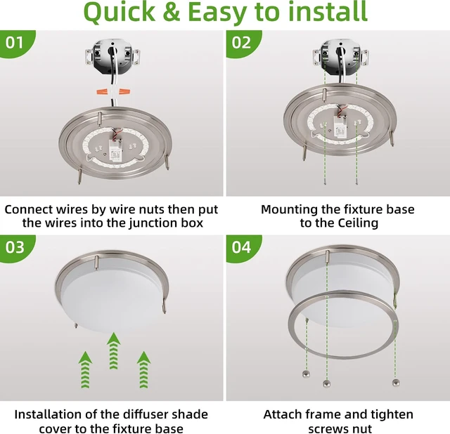 Alt view image 5 of 7 - Hlite 10inch LED Flush Mount Ceiling Light,1800LM,5000K Daylight White
