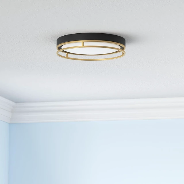 Alt view image 2 of 7 - 12.5 Inch LED Flush Mount Ceiling Light Fixture, 26W, Super Bright 1700 Lumens, 3 Color 3000K/4000K/5000K, Dimmable Ceiling Lamp for Bedroom Hallway Bathroom Kitchen Laundry (Black Gold)
