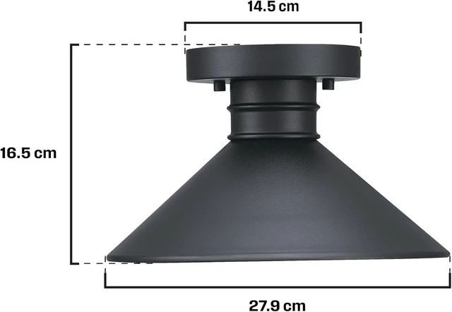 Alt view image 4 of 6 - Westinghouse 6112900 Watts Creek 11 Inch Rustic/Arts & Crafts One-Light Outdoor Semi Flush Mount Ceiling Light, Dark Sky Friendly, Textured Black Finish
