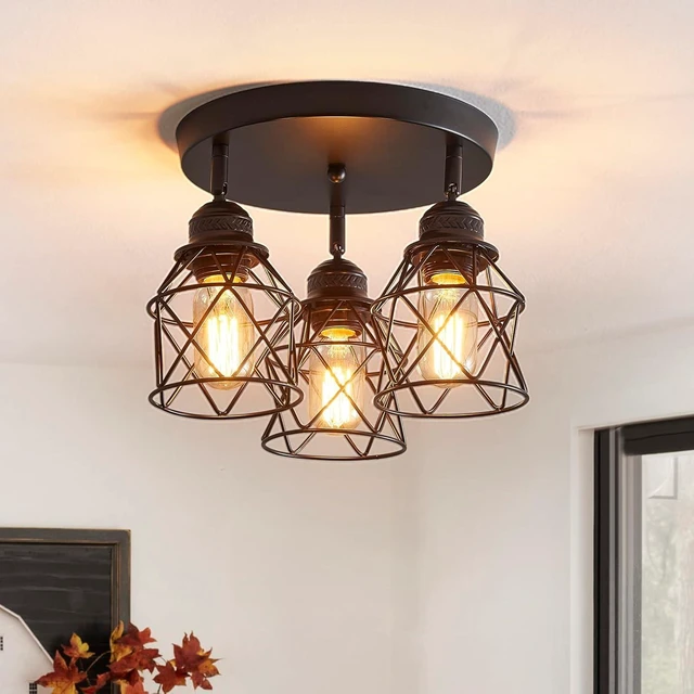 Main image of Kitchen Light Fixtures, Adjustable Semi Flush Mount Ceiling Light with E26 Base, Multi-Directional Lamp for Kitchen, Hallway, Dining Room, Farmhouse, Entryway