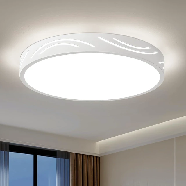 Main image of Modern White Ceiling Light,Round Dimmable Ceiling Light Fixture 11.81 in