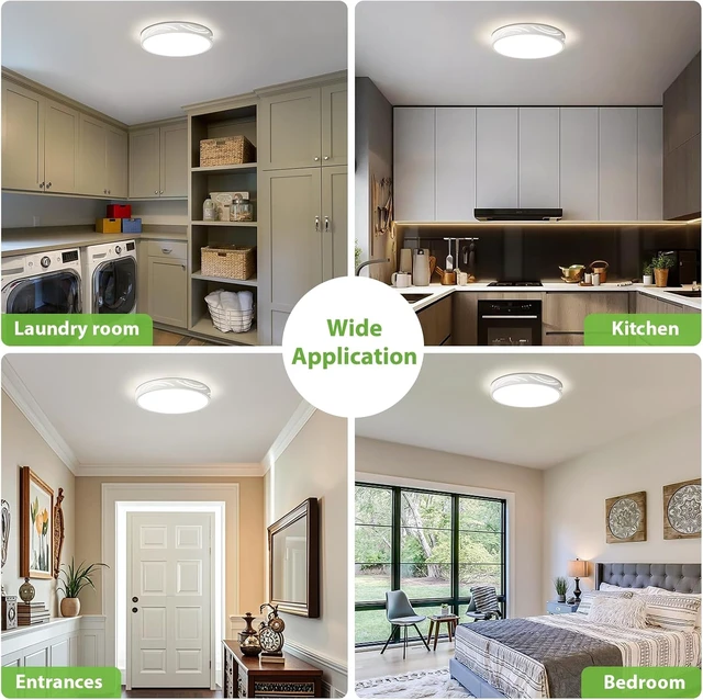 Alt view image 6 of 7 - Modern White Ceiling Light,Round Dimmable Ceiling Light Fixture 11.81 in