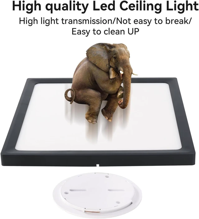Alt view image 4 of 7 - 4Pack 12inch Square Black 3200LM LED Flush Mount Ceiling Light,28W White 6000K Slim Surface Mount Ceiling Light Fixture for Kitchen Bedroom Living Room