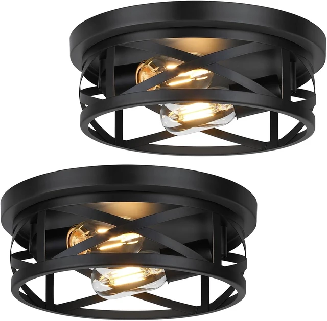 Main image of Bosceos 2-Light Flush Mount Ceiling Light Fixtures, 2-Pack