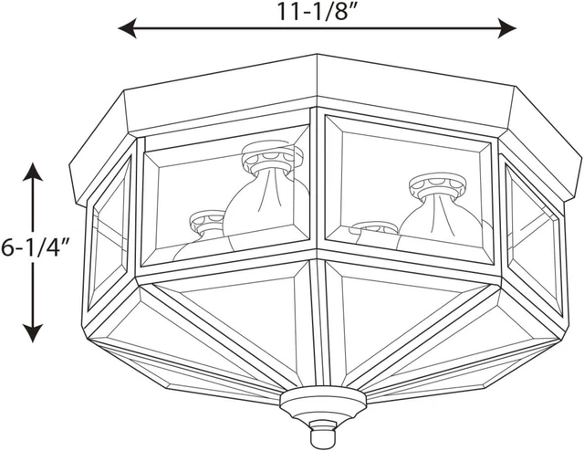 Alt view image 2 of 7 - Progress Lighting 11.125" 4-Light Flush Mount Light, Antique Bronze