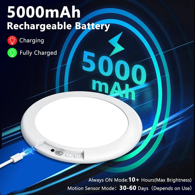 Alt view image 4 of 7 - maylit 2 Pack Rechargeable Ceiling Lights with Motion Sensor