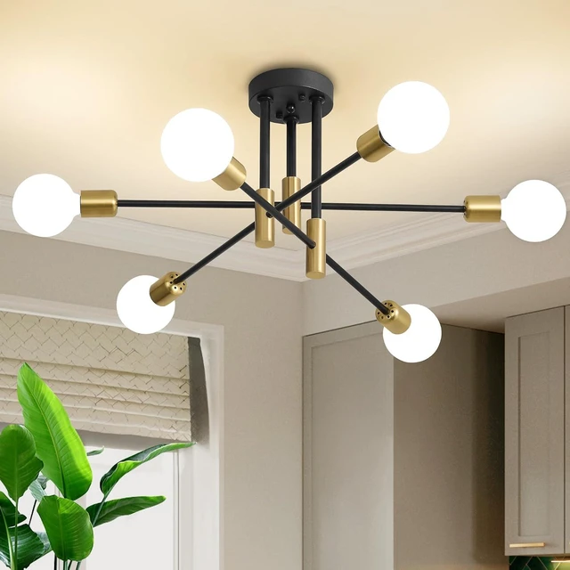 Main image of Modern Chandelier Ceiling Light Fixture, 6-Light Sputnik Dining Chandeliers