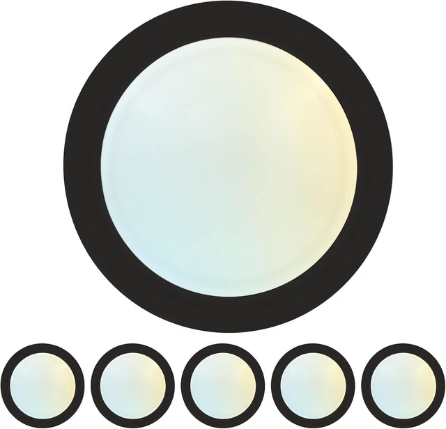 Main image of LUXRITE 6 Inch LED Disk Lights, 12.5W, 1000LM, 120V, Black (6 Pack)