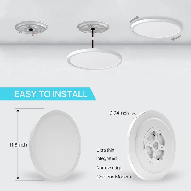 Alt view image 3 of 7 - MELEGAN 12 Inch Smart RGB LED Flush Mount Ceiling Light (2 Pcs)