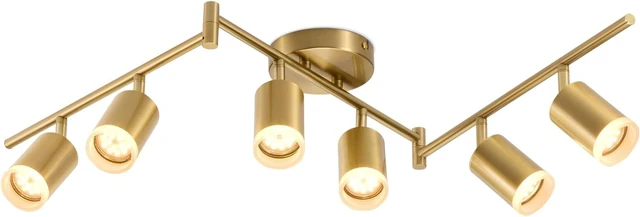 Main image of Bojim 6 Light Gold Kitchen Track Lighting Fixtures Ceiling Adjustable Head