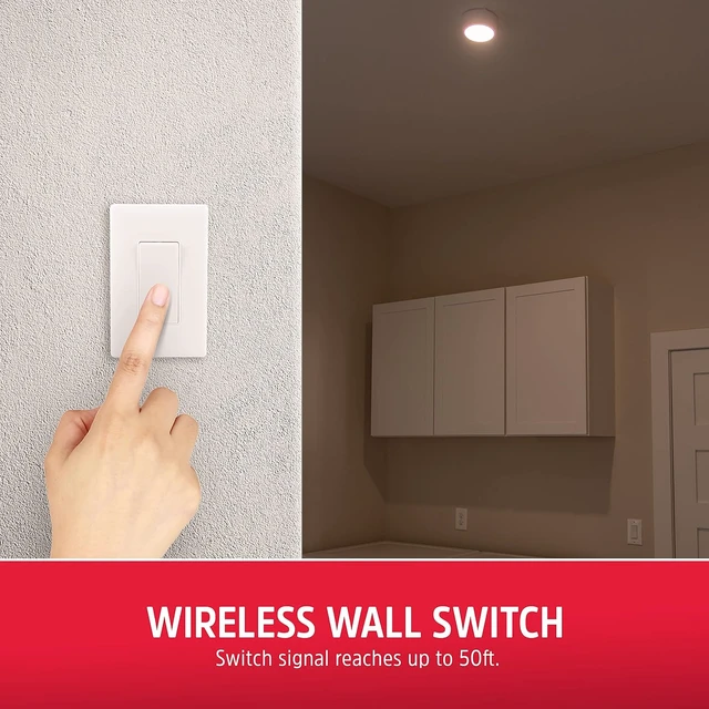Alt view image 3 of 7 - Energizer Battery Powered Ceiling Light with Wireless Wall Switch