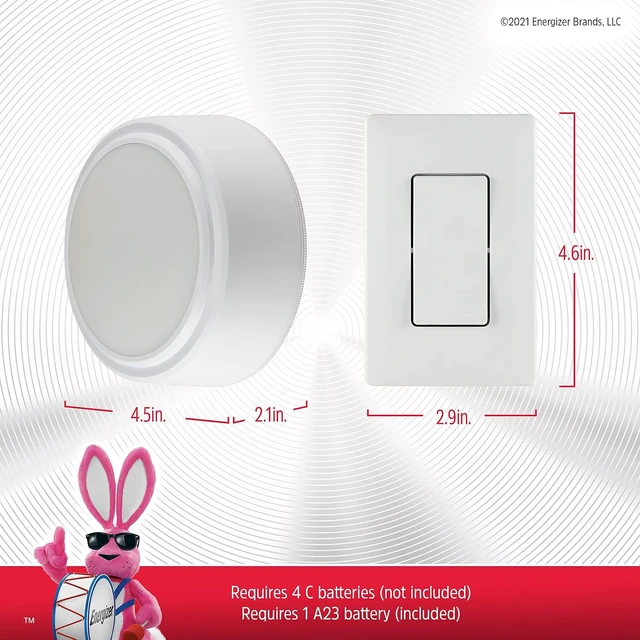 Alt view image 6 of 7 - Energizer Battery Powered Ceiling Light with Wireless Wall Switch
