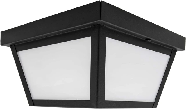 Alt view image 3 of 7 - Maxxima 9" Black LED Outdoor Porch Ceiling Light Fixture, 1000 Lumens 3000K