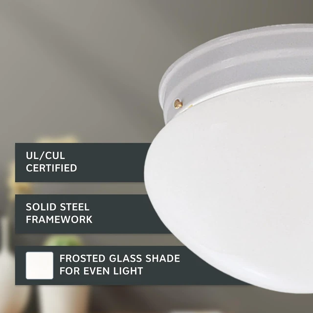 Alt view image 3 of 6 - DESIGNERS FOUNTAIN 9-Inch 2-Light Flush Mount Ceiling Light, White