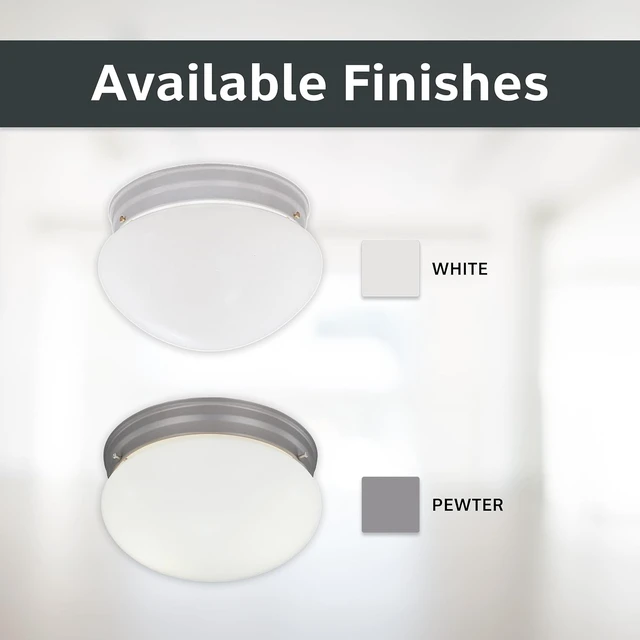 Alt view image 6 of 6 - DESIGNERS FOUNTAIN 9-Inch 2-Light Flush Mount Ceiling Light, White