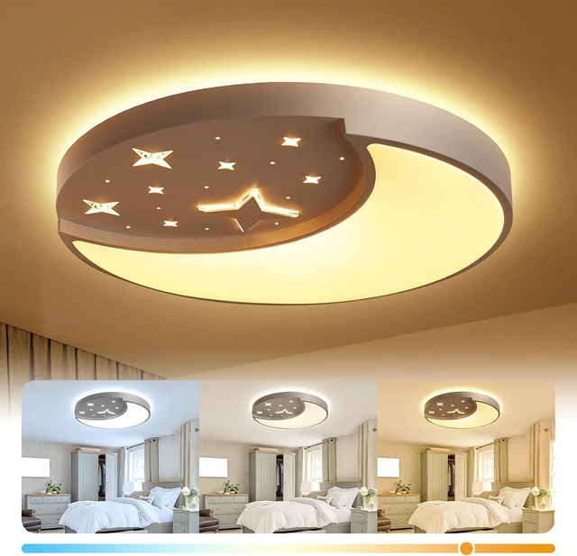 Main image of Flush Mount Ceiling Light, Modern Moon & Star Ceiling Light Fixture, 3 Color Temperature LED Bedroom Lighting for Kids Room, Kitchen, Living Room, Hallway