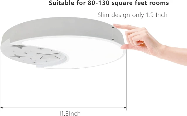 Alt view image 2 of 7 - Flush Mount Ceiling Light, Modern Moon & Star Ceiling Light Fixture, 3 Color Temperature LED Bedroom Lighting for Kids Room, Kitchen, Living Room, Hallway