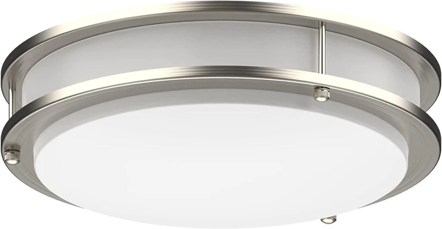 Main image of DYMOND LED Ceiling Light Fixture Flush Mount 4000K Natural Daylight Dimmable Surface Mount Brushed Nickel Ceiling Lamp for Kitchen, Hallway, Bathroom, Bedroom, Closet (12 Inch)