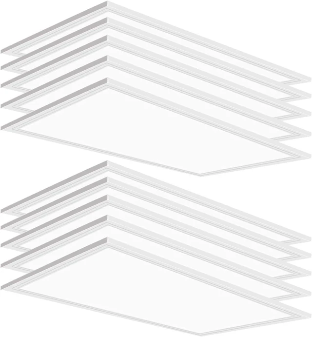 Main image of 10 Pack 2x4 LED Flat Panel Light, 7800LM LED Drop Ceiling Light Office Shop Fixture, 5000K Flat Panel Lamp, 0-10V Dimmable 2x4 Recessed Edge-Lit Troffer Fixture for Commercial Office, ETL Listed