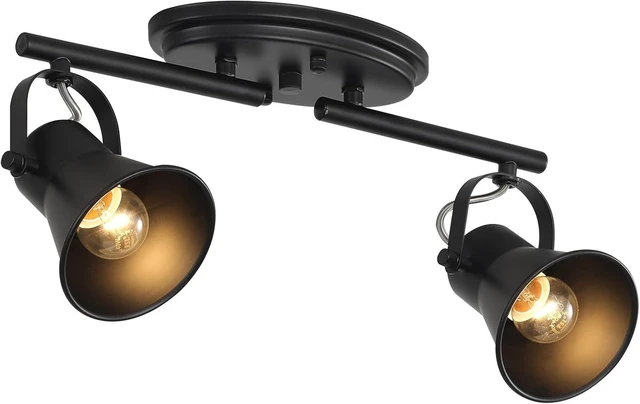 Main image of 2-Light Black Ceiling Spotlight, Adjustable Directional Light Fixture