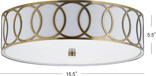 Alt view image 4 of 7 - JONATHAN Y Aria 3-Light Flush Mount Ceiling Light 15.6", Brass Gold