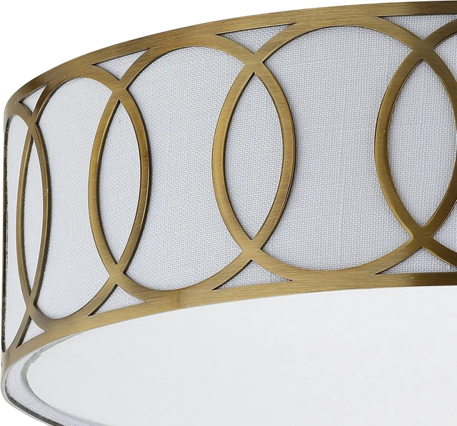 Alt view image 6 of 7 - JONATHAN Y Aria 3-Light Flush Mount Ceiling Light 15.6", Brass Gold