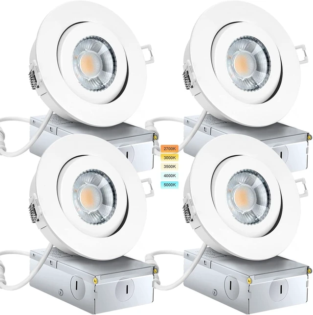 Main image of KnLnny Ware 4 Inch Led Recessed Lights Gimbal 4 Pack,5 CCT,Dimmable