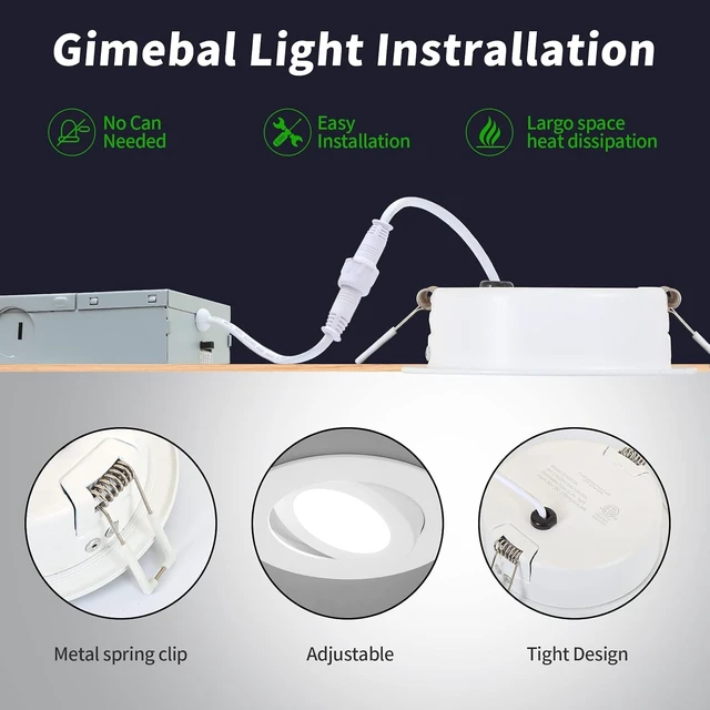 Alt view image 6 of 7 - KnLnny Ware 4 Inch Led Recessed Lights Gimbal 4 Pack,5 CCT,Dimmable