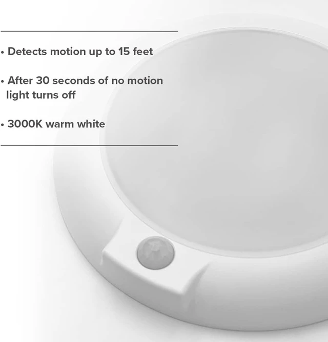 Alt view image 4 of 7 - Maxxima 6" Round Motion Sensor LED Ceiling Mount Light, 600 Lumens, 3000K