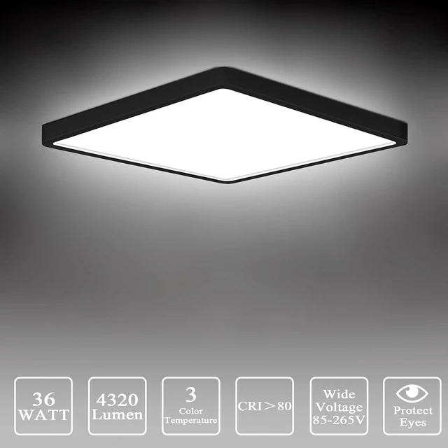 Alt view image 2 of 7 - Flush Mount Ceiling Light, 3000K/4500K/6500K switchable, 12 Inch 36W Square