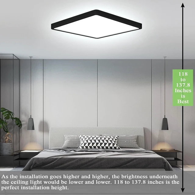 Alt view image 3 of 7 - Flush Mount Ceiling Light, 3000K/4500K/6500K switchable, 12 Inch 36W Square