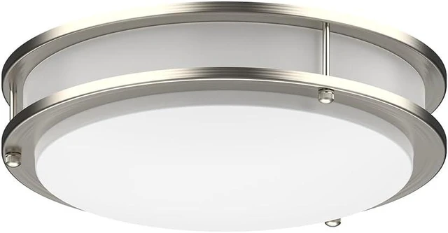 Main image of DYMOND LED Ceiling Light Fixture Flush Mount 4000K Natural Daylight Dimmable Surface Mount Brushed Nickel Ceiling Lamp for Kitchen, Hallway, Bathroom, Bedroom, Closet (14 Inch)