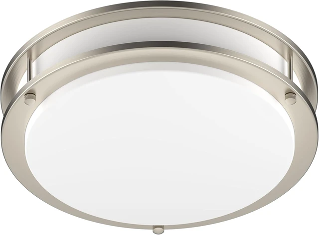 Alt view image 5 of 6 - DYMOND LED Ceiling Light Fixture Flush Mount 4000K Natural Daylight Dimmable Surface Mount Brushed Nickel Ceiling Lamp for Kitchen, Hallway, Bathroom, Bedroom, Closet (14 Inch)