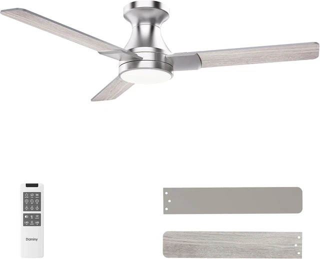 Main image of DAMINY 42 Inch Nickel Ceiling Fans with Lights and Remote
