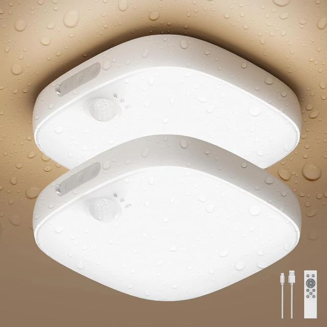 Main image of 2 Pack Shower Lights Waterproof, Rechargeable Motion Sensor Ceiling Lights