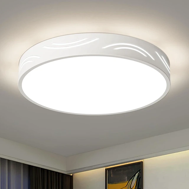 Main image of Modern White Ceiling Light,Round Dimmable Ceiling Light Fixture 15.75 in