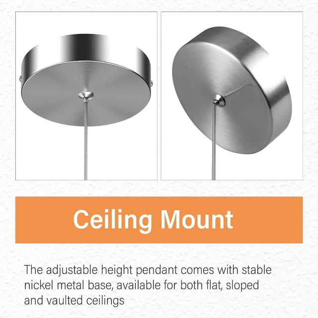 Alt view image 6 of 7 - Pendant Lights Kitchen Island, 6500K Modern Kitchen Island Lights Brushed Nickel, 3 Pack Ceiling Lighting Fixtures with Crystal Bubble, Integrated LED Hanging Light for Dining Room Restaurant