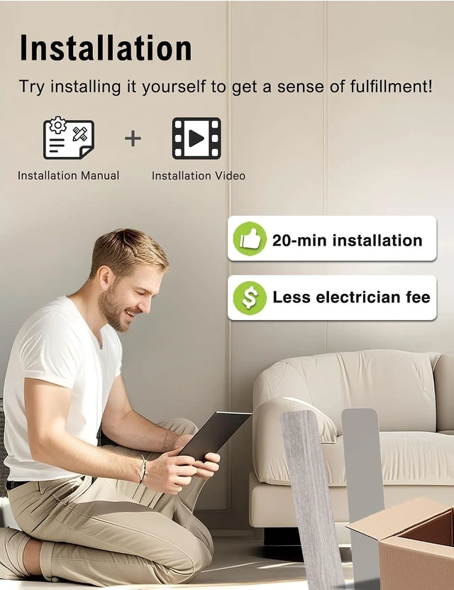 Alt view image 6 of 7 - DAMINY 52 Inch Nickel Ceiling Fans with Lights and Remote