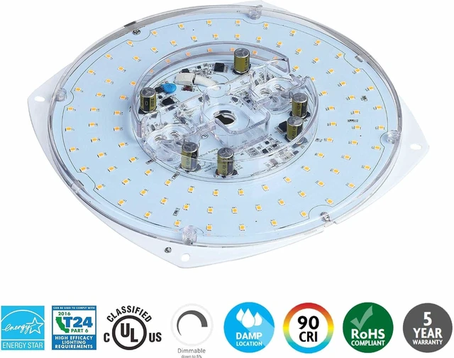 Alt view image 3 of 3 - 8.78" LED Light Engine 10.2" Overall Ceiling Fan Light Replacement