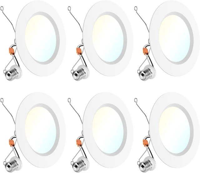 Main image of Sunco 6 Pack 5/6 in. LED Baffle High-Output Retrofit Downlight, 5CCT