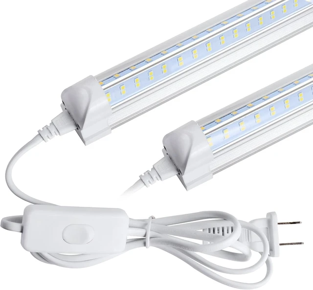 Main image of AQIQUUT Led Shop Light 2ft,Led Shop Light,25W 6500K 3200LM Clear Cover,T8 LED Light Fixture,Ceiling and Utility Shop Lights,Linkable Light Fixture for Room,Garage,Workbench,Warehouse(2-Pack)