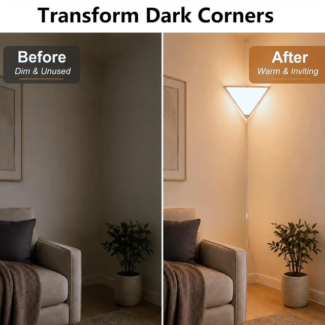 Alt view image 2 of 7 - Corner Light with Switch, Triangle Corner Lamp Plug in, 1 Pack