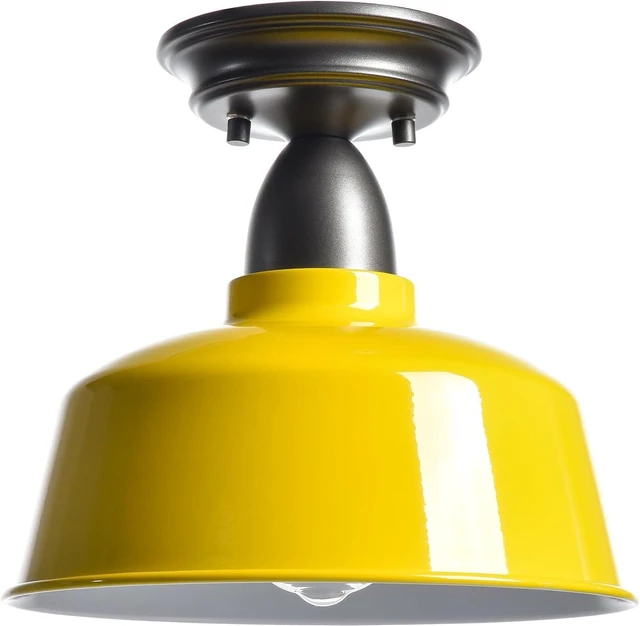 Main image of Yellow Macaron Barn Ceiling Light, 10" Indoor Outdoor Fixture