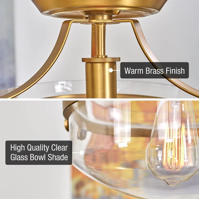 Alt view image 2 of 7 - Kira Home Zurich 12" Modern Schoolhouse Semi-Flush Mount Ceiling Light