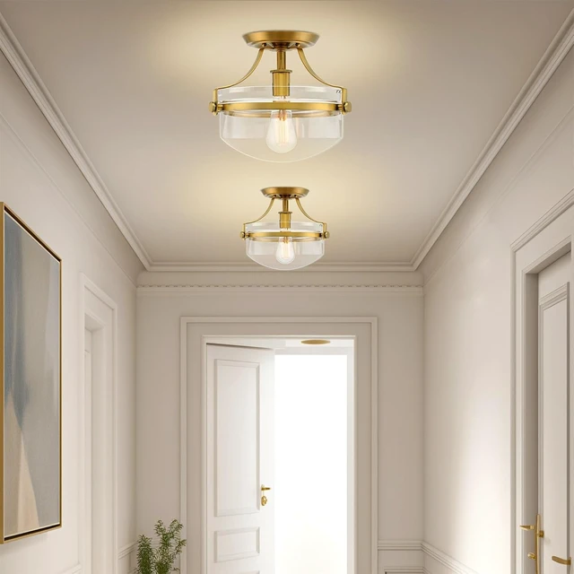 Alt view image 3 of 7 - Kira Home Zurich 12" Modern Schoolhouse Semi-Flush Mount Ceiling Light