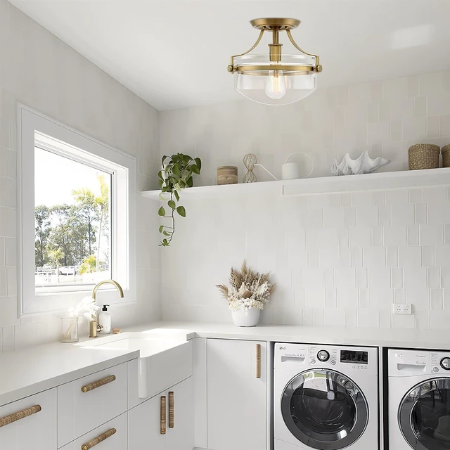 Alt view image 7 of 7 - Kira Home Zurich 12" Modern Schoolhouse Semi-Flush Mount Ceiling Light