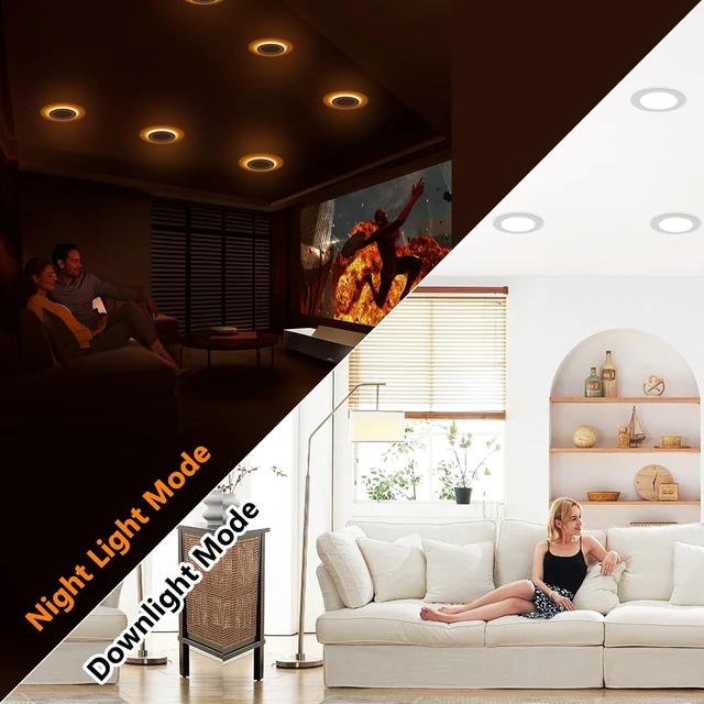 Alt view image 2 of 7 - CycevSun 24 Pack 6 Inch LED Recessed Lighting with Night Light