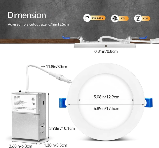 Alt view image 7 of 7 - CycevSun 24 Pack 6 Inch LED Recessed Lighting with Night Light